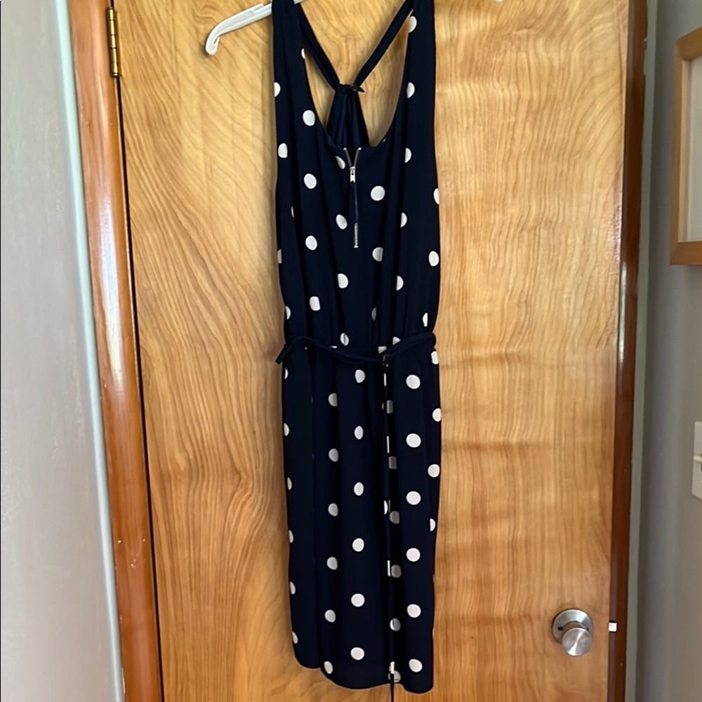 Vintage YAS Navy Polka Dot Midi Dress